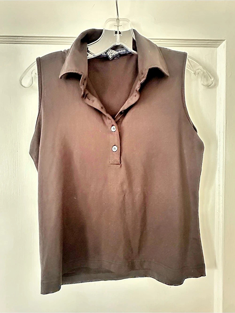Club Monaco Sleeveless Collared Top in Brown Size 8